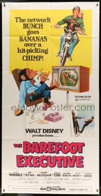 2x393 BAREFOOT EXECUTIVE 3sh 1971 Disney, art of Kurt Russell & wacky chimp gone bananas!