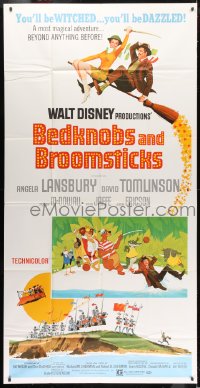 2x395 BEDKNOBS & BROOMSTICKS 3sh 1971 Walt Disney fantasy, Angela Lansbury, great cartoon art!