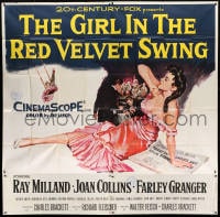 2x044 GIRL IN THE RED VELVET SWING 6sh 1955 art of sexy Joan Collins as Evelyn Nesbitt Thaw!