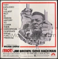 2x079 RIOT 6sh 1969 Jim Brown & Gene Hackman escape jail, ugliest prison riot in history, rare!