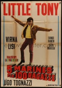 2x669 5 MARINES PER 100 RAGAZZE Italian 1p R1962 full-length image of pop singer Little Tony!
