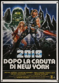 2x673 AFTER THE FALL OF NEW YORK Italian 1p 1984 completely different sci-fi art by Renato Casaro!