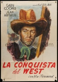 2x892 PLAINSMAN Italian 1p 1940s different art of Gary Cooper, Cecil B. DeMille, ultra rare!