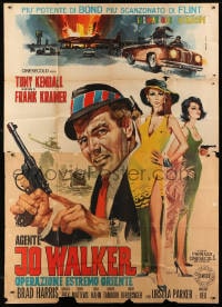 2x128 AGENT JOE WALKER: OPERATION FAR EAST Italian 2p 1966 Tarantelli art of spy & sexy girls!