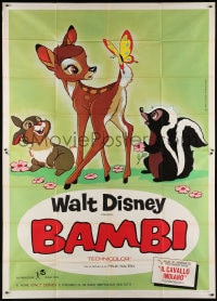 2x139 BAMBI Italian 2p R1968 Walt Disney cartoon classic, great art with Thumper & Flower, rare!