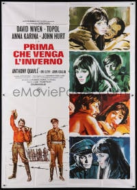2x142 BEFORE WINTER COMES Italian 2p 1969 different art of David Niven, Topol, Hurt & Anna Karina!