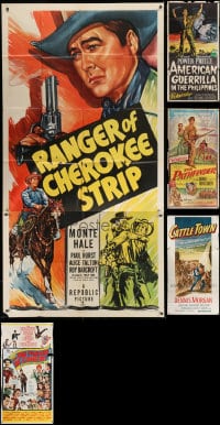 2y308 LOT OF 8 FOLDED THREE-SHEETS 1940s-1960s great images from a variety of different movies!