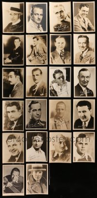 2y370 LOT OF 22 5X7 FAN PHOTOS OF MALE STARS 1920s-1930s portraits with facsimile signatures!
