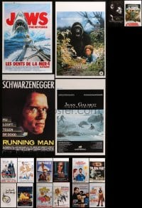 2y597 LOT OF 18 MOSTLY UNFOLDED BELGIAN POSTERS 1970s-1990s great images from a variety of movies!