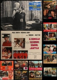 2y632 LOT OF 19 FORMERLY FOLDED 19x27 ITALIAN PHOTOBUSTAS 1960s-1970s a variety of movie scenes!