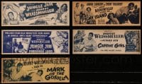 2y014 LOT OF 5 JOHNNY WEISSMULLER 4X11 TITLE STRIPS 1940s-1950s all from Jungle Jim movies!