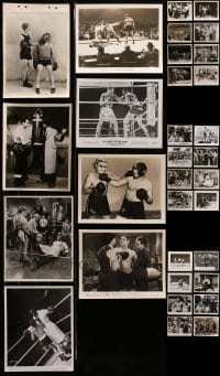 2y510 LOT OF 32 BOXING MOVIE 8X10 STILLS 1930s-1970s great images of fighters in the ring!