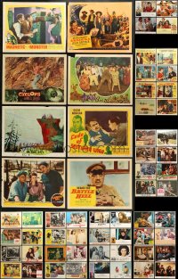 2y106 LOT OF 84 LOBBY CARDS 1950s-1980s great scenes from a variety of different movies!