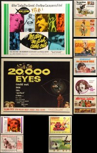 2y649 LOT OF 18 MOSTLY UNFOLDED HALF-SHEETS 1960s-1970s great images from a variety of movies!
