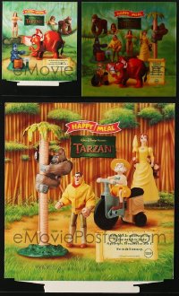 2y322 LOT OF 3 DUTCH MCDONALD'S TARZAN DISPLAYS 1999 Walt Disney cartoon, Happy Meal toys!