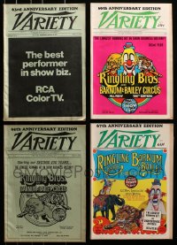 2y298 LOT OF 7 VARIETY EXHIBITOR MAGAZINES 1960s-1970s massive anniversary editions!