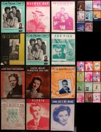 2y173 LOT OF 32 SHEET MUSIC FEATURED BY SINGERS 1920s-1940s a variety of different songs!
