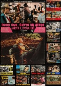 2y634 LOT OF 18 FORMERLY FOLDED 19x27 ITALIAN PHOTOBUSTAS 1960s-1980s a variety of movie scenes!