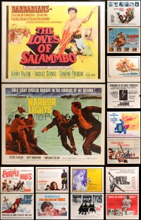 2y648 LOT OF 18 UNFOLDED HALF-SHEETS 1960s great images from a variety of movies!