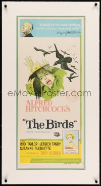 2z038 BIRDS Aust daybill 1963 director Alfred Hitchcock shown, Tippi Hedren, attack artwork!