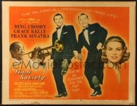 2z010 HIGH SOCIETY style A 1/2sh 1956 Sinatra, Crosby, Kelly & Armstrong playing trumpet, rare!
