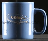 2z191 GOODYEAR English coffee mug 1980s original Staffordshire Kiln Kraft in light blue with blimp!