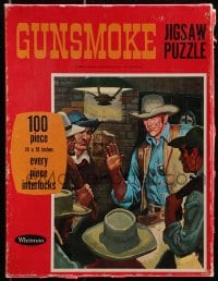 2z206 GUNSMOKE jigsaw puzzle 1969 Whitman 100 piece, cool cowboy western artwork!