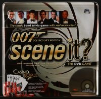 2z256 JAMES BOND 12x12 board game 2006 classic trivia game with real DVD movie clips, Casino Royale!