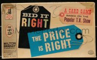 2z272 PRICE IS RIGHT 6x10 board game 1964 a card game based on the popular TV show!