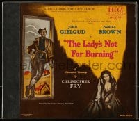 2z135 LADY'S NOT FOR BURNING record box set 1951 John Gielgud's Broadway stage play, w/2 records!
