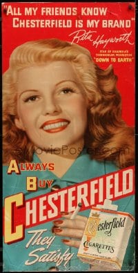 2z047 ALWAYS BUY CHESTERFIELD 22x44 advertising poster 1947 Rita Hayworth smoking!