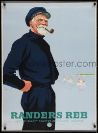 2z050 RANDERS REB 24x34 Danish advertising poster 1949 art of sailor smoking pipe by Thelander!