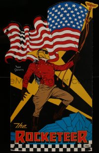 2z104 ROCKETEER standee 1985 cool art of comic character with American flag!