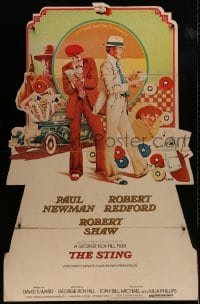 2z108 STING standee 1974 different art of Paul Newman & Robert Redford by Charles Moll, rare!