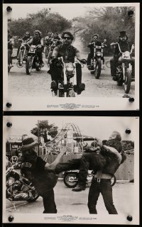 3a853 ANGEL UNCHAINED 2 8x10 stills 1970 AIP, great images of bikers & hippies!