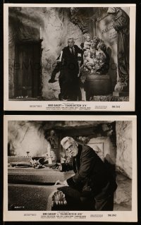 3a868 FRANKENSTEIN 1970 2 8x10 stills 1958 great images of Boris Karloff as the doctor!