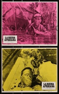 3a011 AFRICAN QUEEN 8 int'l Spanish language 8x10 mini LCs R1975 Bogart & Katharine Hepburn!