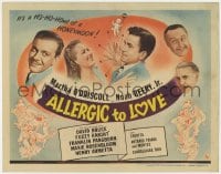 3b035 ALLERGIC TO LOVE TC 1944 Martha O'Driscoll, Noah Beery Jr., a howl of a honeymoon!