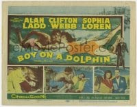 3b064 BOY ON A DOLPHIN TC 1957 great art & photos of divers Alan Ladd & sexiest Sophia Loren!