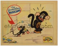3b369 BREMENTOWN MUSICIANS LC 1935 great Ub Iwerks cartoon art of angry mouse & fraidy cat!