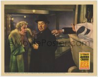 3b385 CHARLIE CHAN'S MURDER CRUISE LC 1940 Sidney Toler, hiding Sen Yung scares Cora Witherspoon!