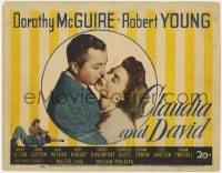 3b081 CLAUDIA & DAVID TC 1946 romantic close up of newlyweds Dorothy McGuire & Robert Young!