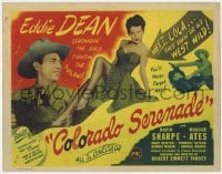 3b084 COLORADO SERENADE TC 1946 singing cowboy Eddie Dean serenading sexy Abigail Adams!
