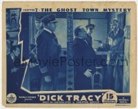 3b412 DICK TRACY chapter 7 LC 1937 Ralph Byrd holds gun on bad guys, The Ghost Town Mystery!