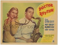 3b415 DOCTOR RHYTHM LC 1938 Mary Carlisle with stethoscope as microphone, Bing Crosby with sax!