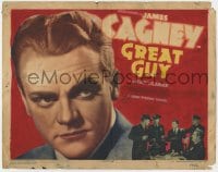 3b151 GREAT GUY TC 1936 wonderful super close portrait of James Cagney, who's fighting crooks!