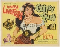 3b156 GYPSY FURY TC 1951 great close up art of sexy gypsy Viveca Lindfors with dagger!