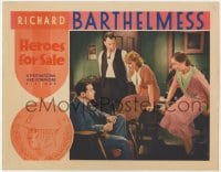 3b472 HEROES FOR SALE LC 1933 Loretta Young & Aline MacMahon stare at Richard Barthelmess, rare!