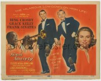 3b166 HIGH SOCIETY TC 1956 Frank Sinatra, Bing Crosby, Grace Kelly & Louis Armstrong with trumpet!