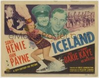 3b177 ICELAND TC 1942 ice skating Sonja Henie, John Payne & Sammy Kaye w/clarinet!